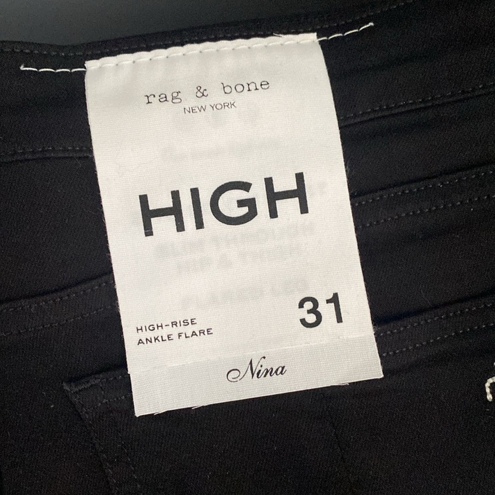 NWT Rag and Bone Black High Rise Ankle Flare  Jeans lowest price no offers - Picture 2 of 14